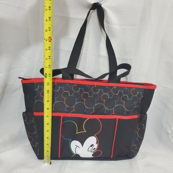 Disney Mickey Mouse 2013 Diaper Bag black red 4 pocket shopping bag - Picture 9 of 11